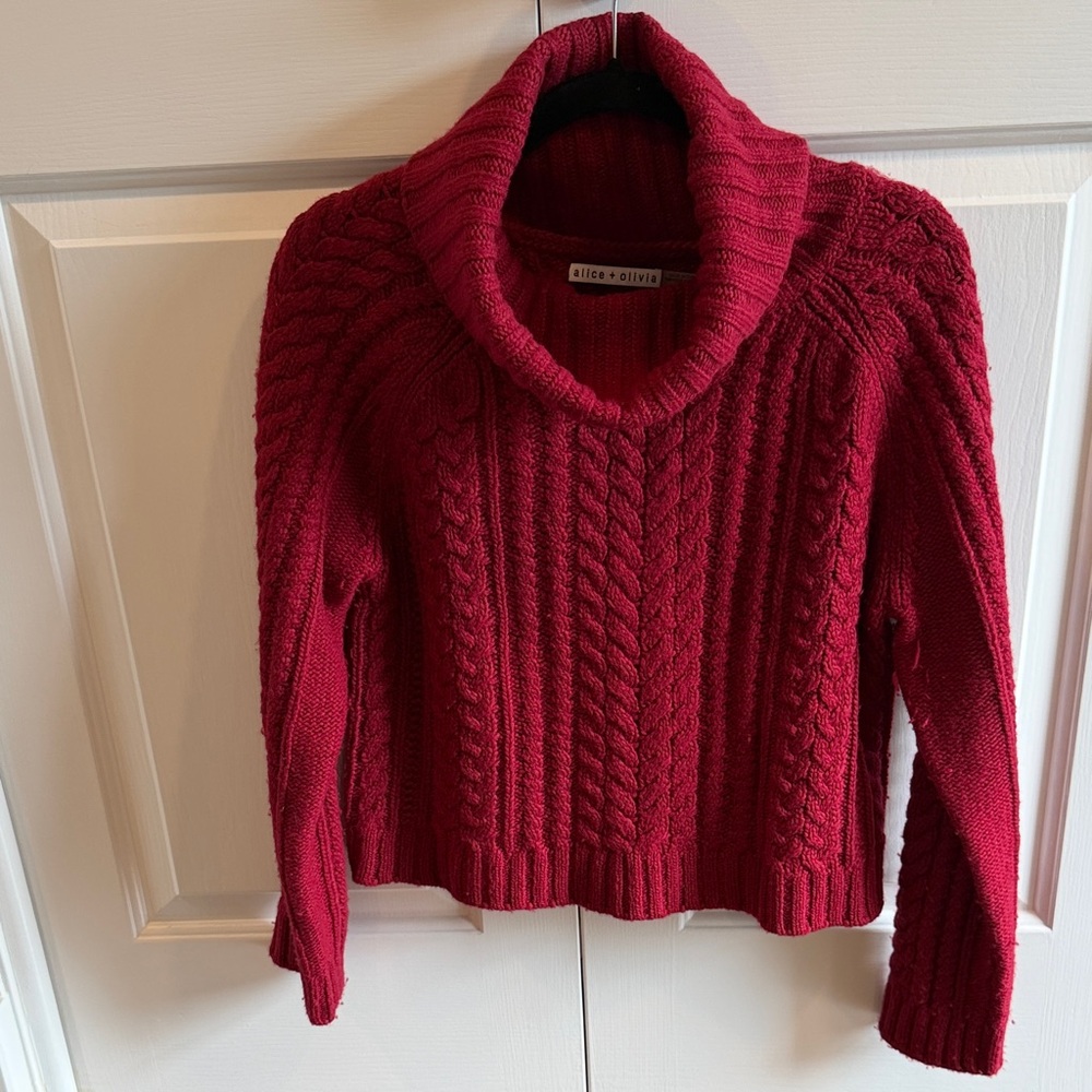 Alice + Olivia Burgundy Red Cowl Neck Sweater - Size Medium